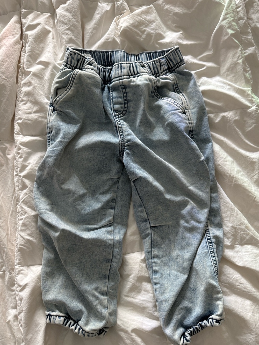 Gap Light Wash Elastic Waist Denim Joggers